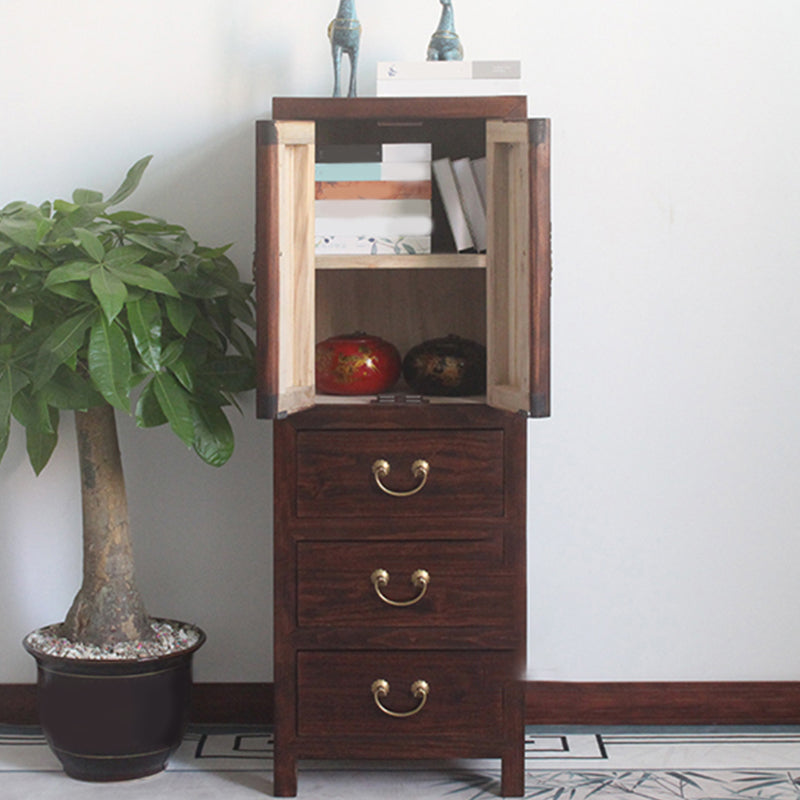 Traditional Style Combo Dresser Vertical Solid Wood Storage Chest with 3 Drawers