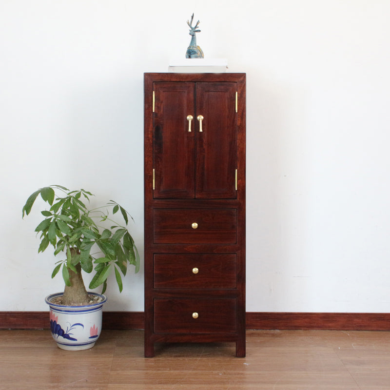 Traditional Style Combo Dresser Vertical Solid Wood Storage Chest with 3 Drawers