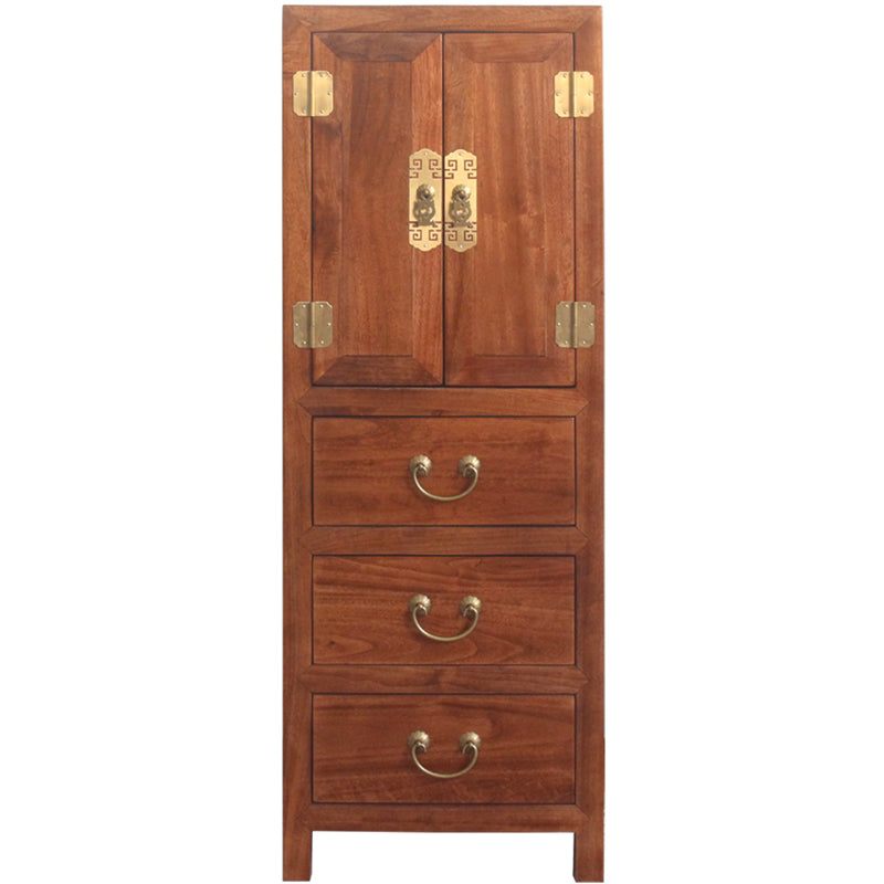 Traditional Style Combo Dresser Vertical Solid Wood Storage Chest with 3 Drawers