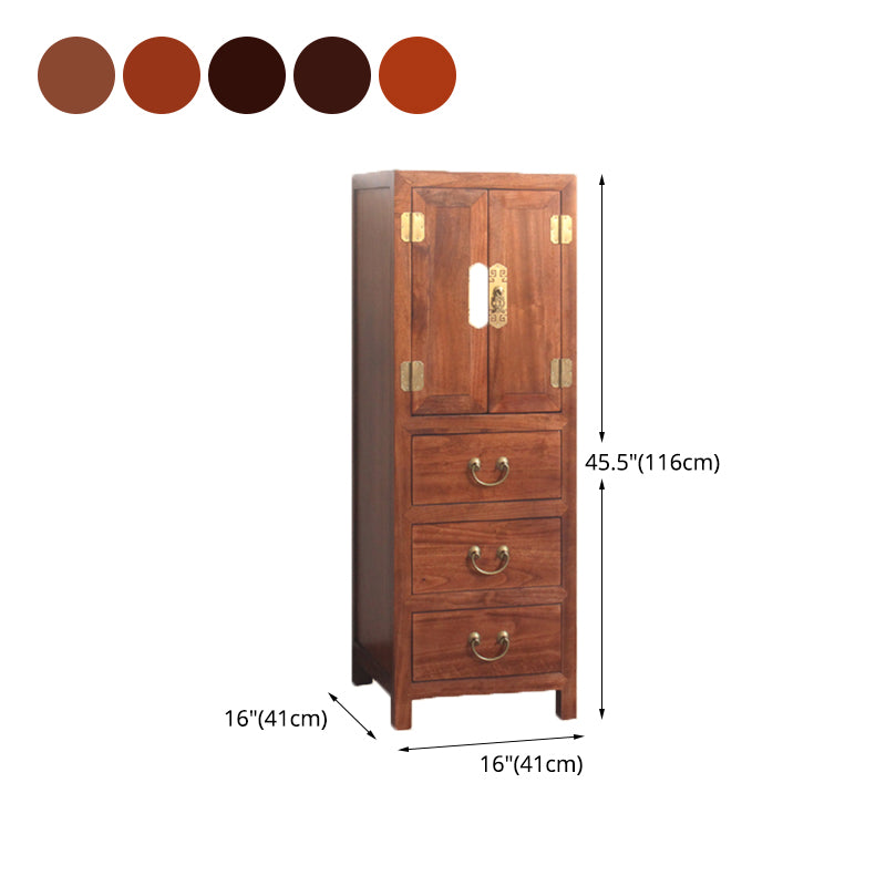 Traditional Style Combo Dresser Vertical Solid Wood Storage Chest with 3 Drawers