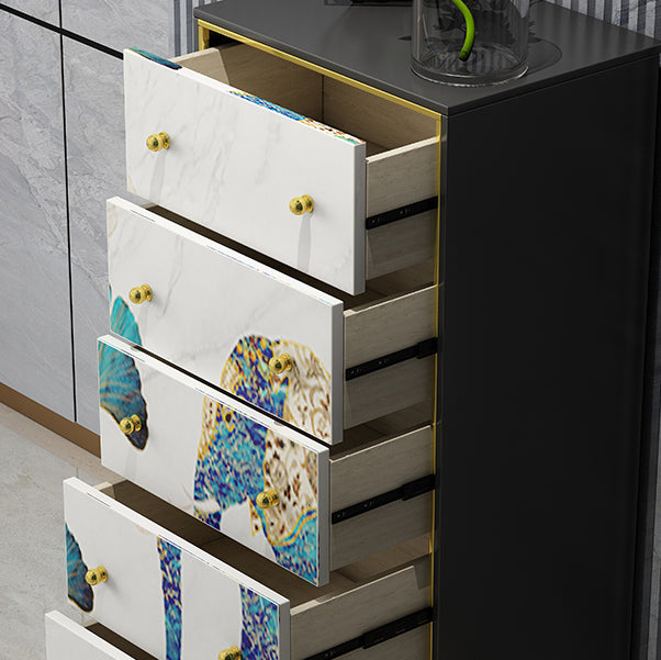 Modern Style Dresser Vertical Wood Storage Chest with 3 / 4 Drawers