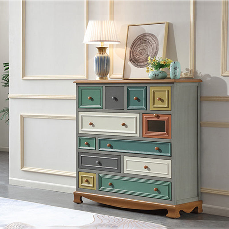 10 / 12 Drawers Dresser Classical Wood Storage Chest with Drawers