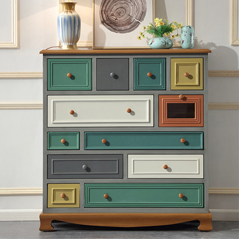 10 / 12 Drawers Dresser Classical Wood Storage Chest with Drawers