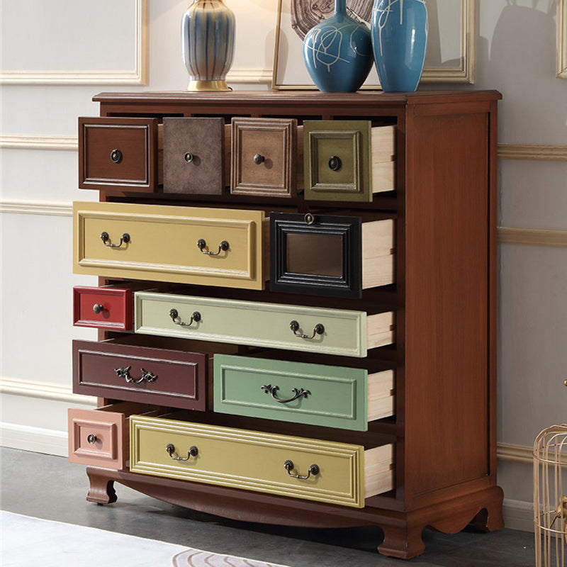 10 / 12 Drawers Dresser Classical Wood Storage Chest with Drawers