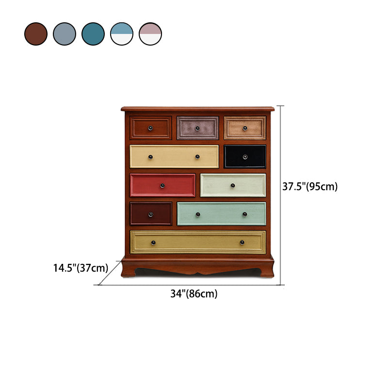 10 / 12 Drawers Dresser Classical Wood Storage Chest with Drawers