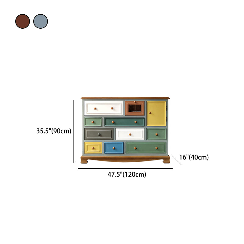 10 / 12 Drawers Dresser Classical Wood Storage Chest with Drawers