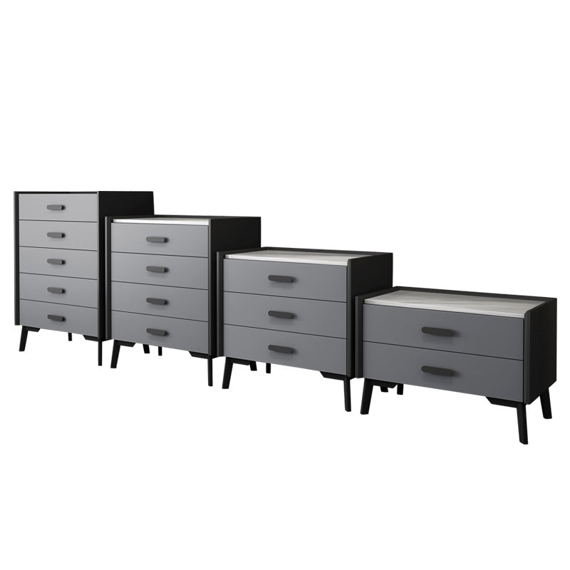 Slate Vertical Dresser Modern Wood Storage Chest with 2 / 3 / 4 / 5 Drawers