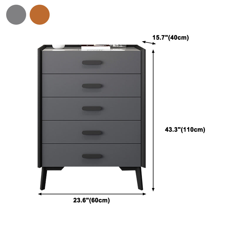 Slate Vertical Dresser Modern Wood Storage Chest with 2 / 3 / 4 / 5 Drawers