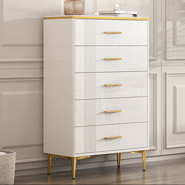 Glam Style Storage Chest Dresser Wooden Storage Chest with Black / Gold Handle