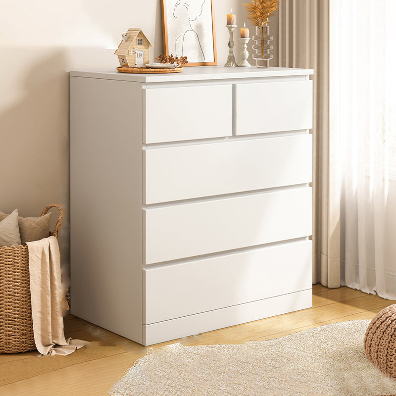 Modern Style Chest Wooden Storage Chest with Drawers in White and Brown