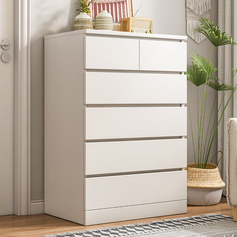 Modern Style Chest Wooden Storage Chest with Drawers in White and Brown