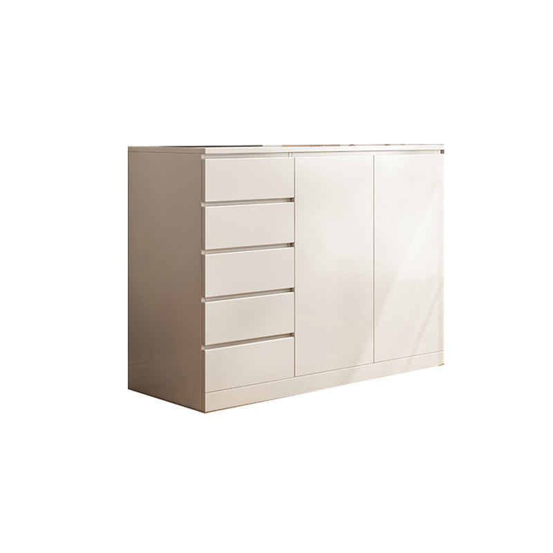 Modern Style Chest Wooden Storage Chest with Drawers in White and Brown