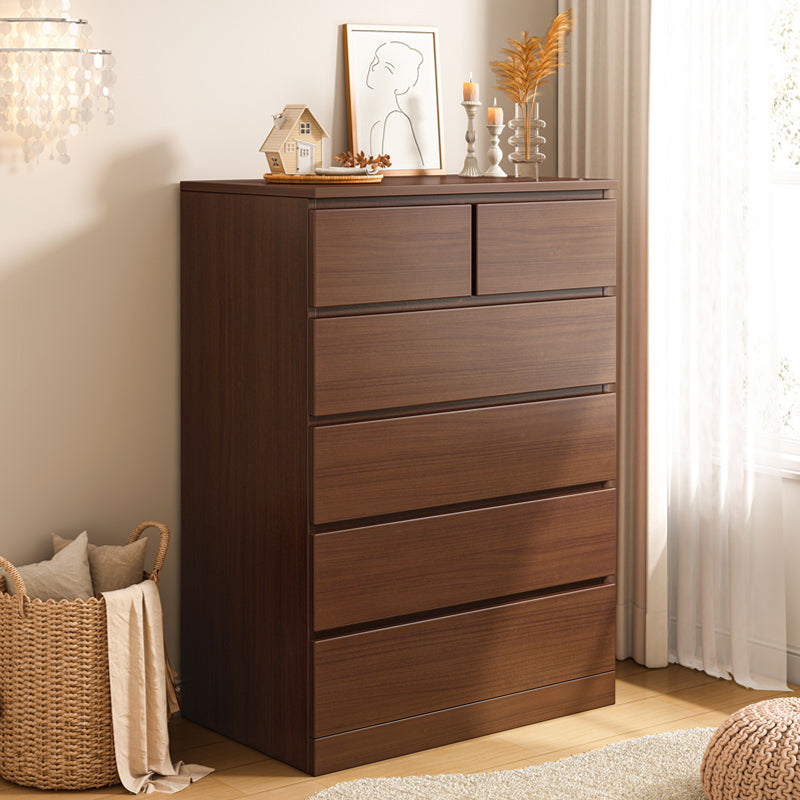 Modern Style Chest Wooden Storage Chest with Drawers in White and Brown