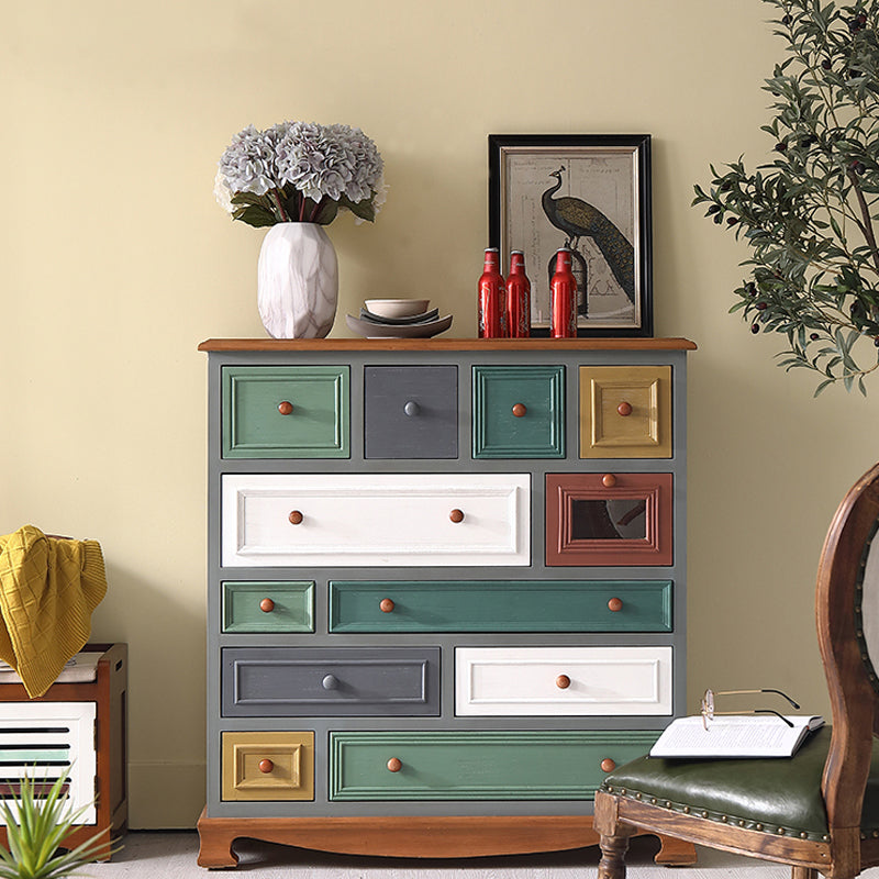 Traditional Style Chest Wooden Storage Chest with Drawers for Bedroom