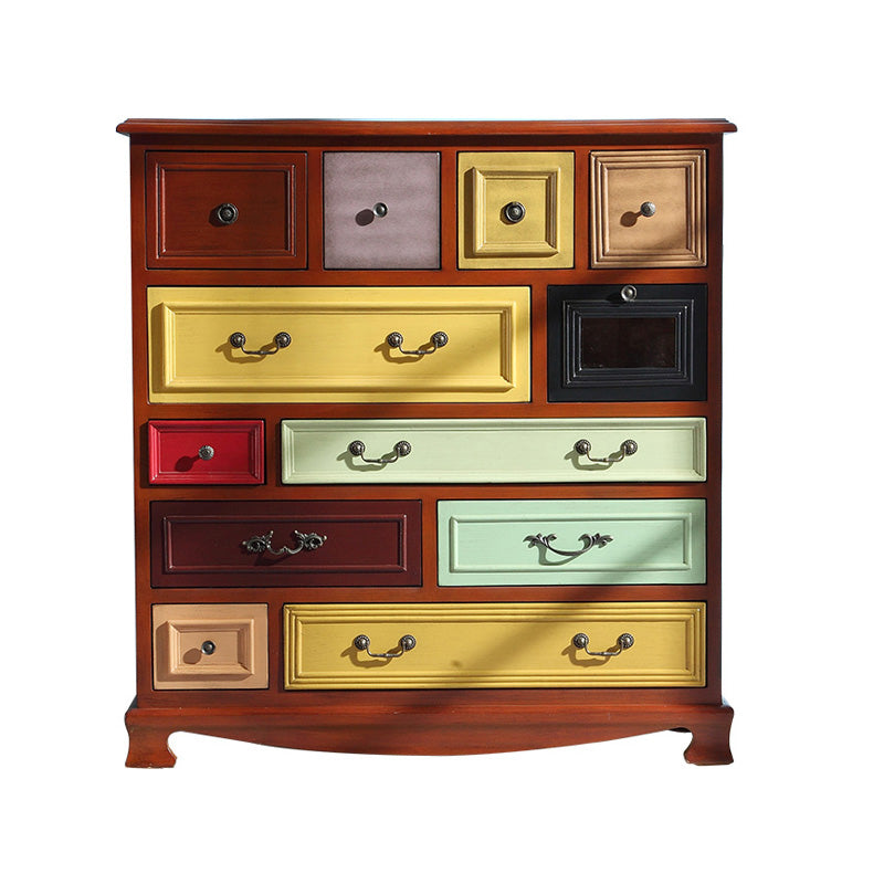 Traditional Style Chest Wooden Storage Chest with Drawers for Bedroom