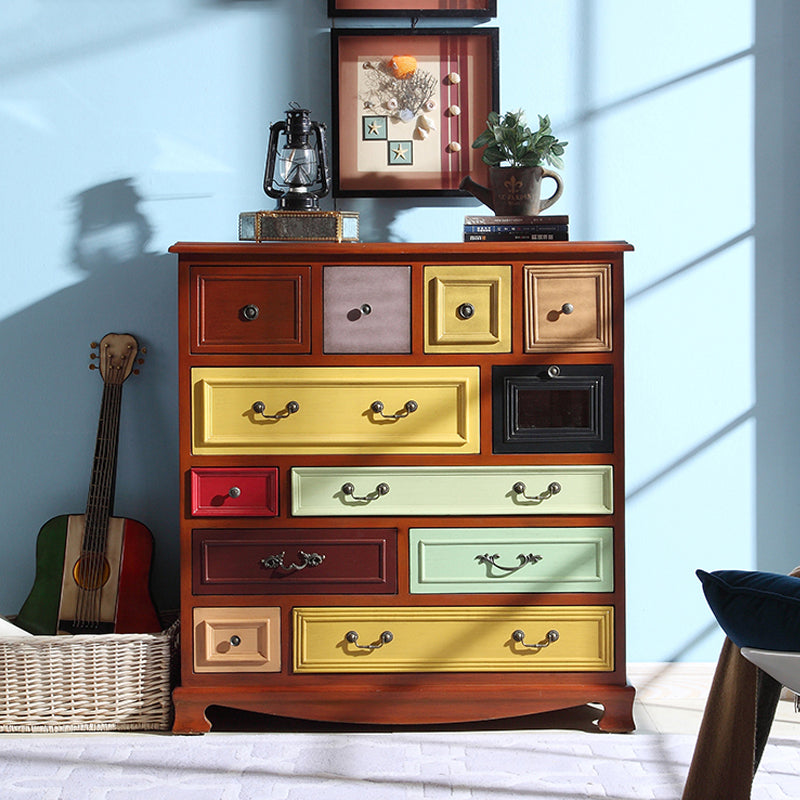 Traditional Style Chest Wooden Storage Chest with Drawers for Bedroom