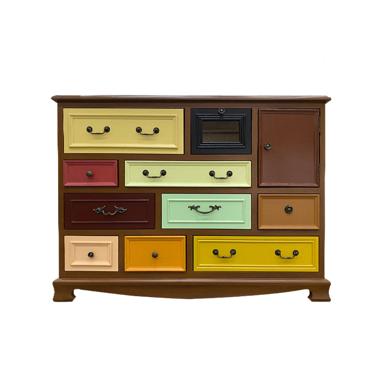 Traditional Style Chest Wooden Storage Chest with Drawers for Bedroom