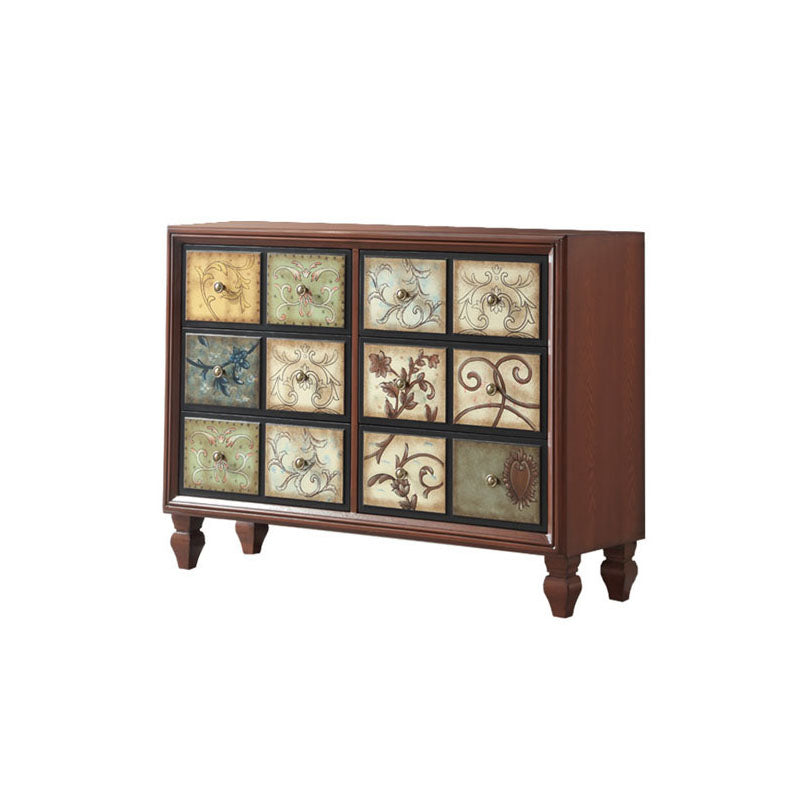 White and Brown Chest Traditional Style Wooden Storage Chest for Bedroom