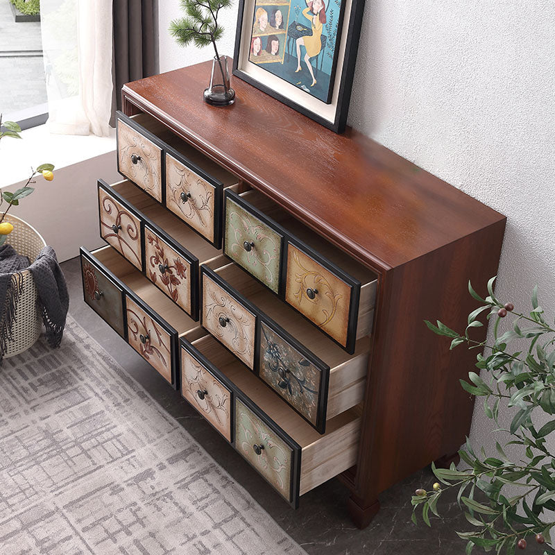 White and Brown Chest Traditional Style Wooden Storage Chest for Bedroom