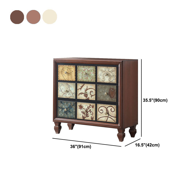 White and Brown Chest Traditional Style Wooden Storage Chest for Bedroom