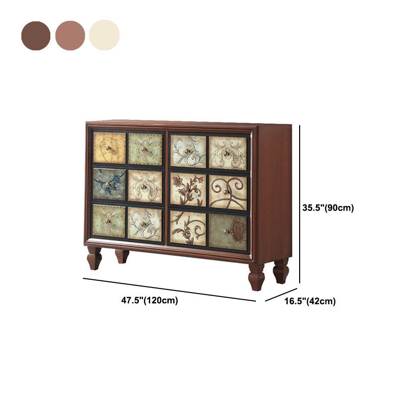 White and Brown Chest Traditional Style Wooden Storage Chest for Bedroom