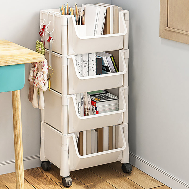 11.2" Wide Bookcase with Multi Shelves in White Bookcase for Living Room