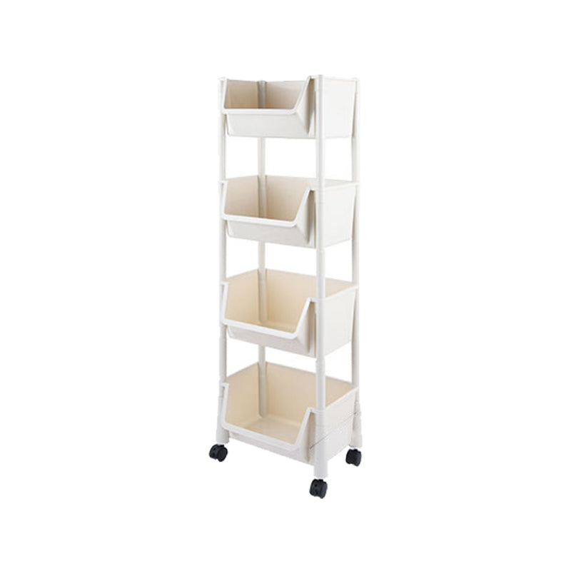 11.2" Wide Bookcase with Multi Shelves in White Bookcase for Living Room