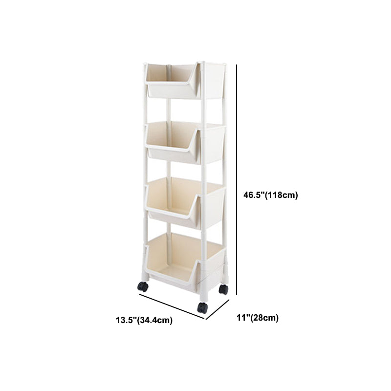 11.2" Wide Bookcase with Multi Shelves in White Bookcase for Living Room