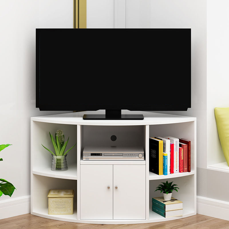 Contemporary Corner TV Stand Engineered Wood TV Cabinet with Door