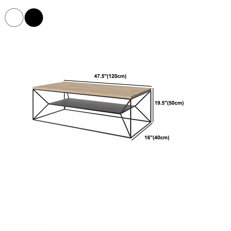 19.69"H TV Stand Industrial Style Open Storage TV Console with 2-shelf