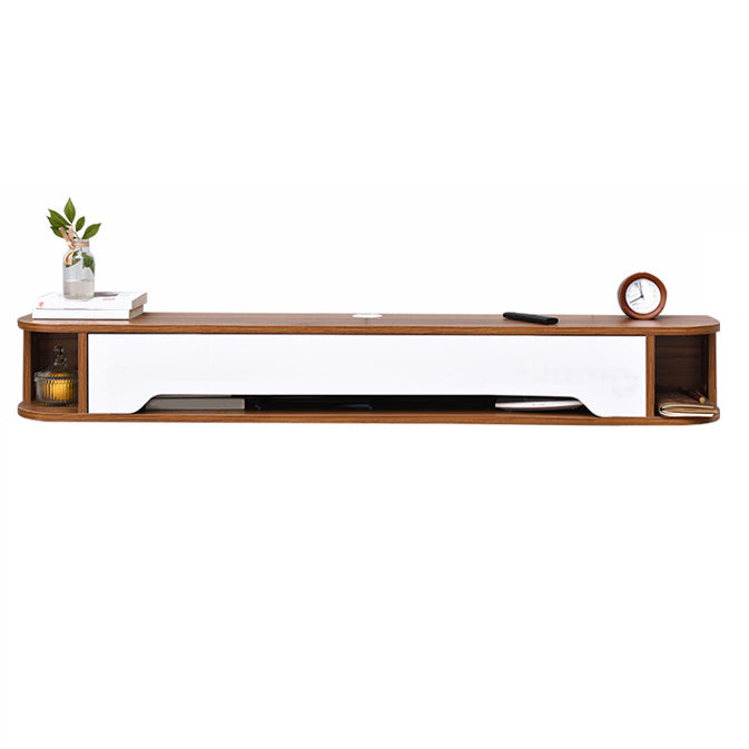 Wall Mounted Floating TV Media Console , Solid Wood Modern TV Console