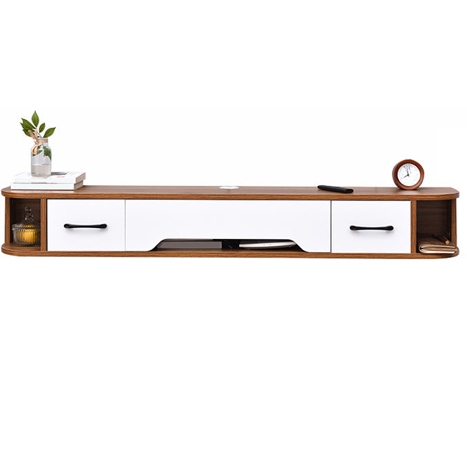 Wall Mounted Floating TV Media Console , Solid Wood Modern TV Console