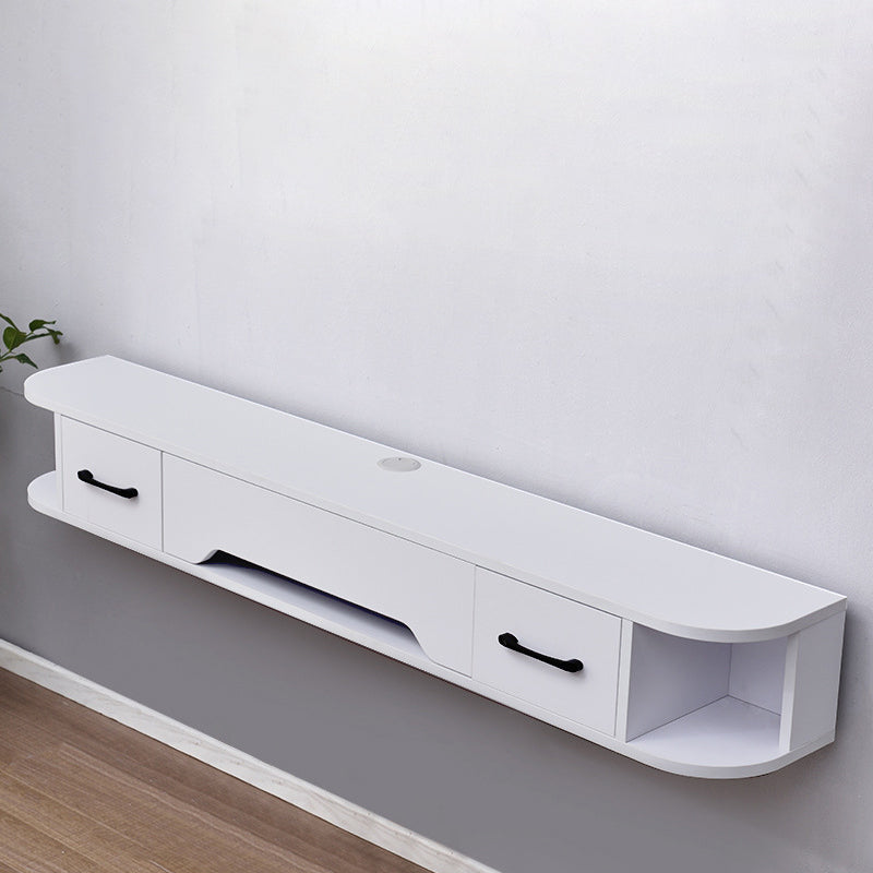 Wall Mounted Floating TV Media Console , Solid Wood Modern TV Console