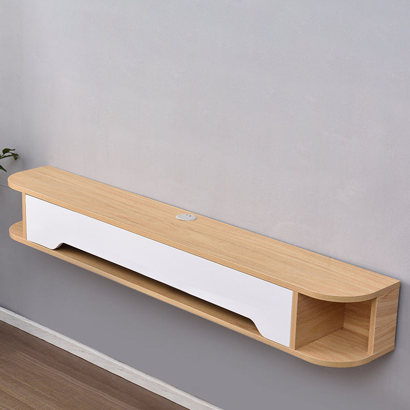 Wall Mounted Floating TV Media Console , Solid Wood Modern TV Console