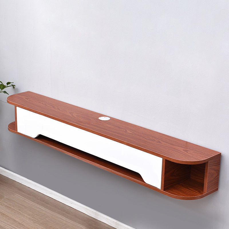 Wall Mounted Floating TV Media Console , Solid Wood Modern TV Console