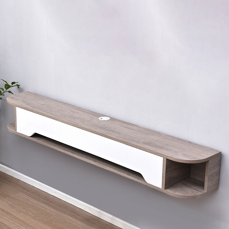 Wall Mounted Floating TV Media Console , Solid Wood Modern TV Console