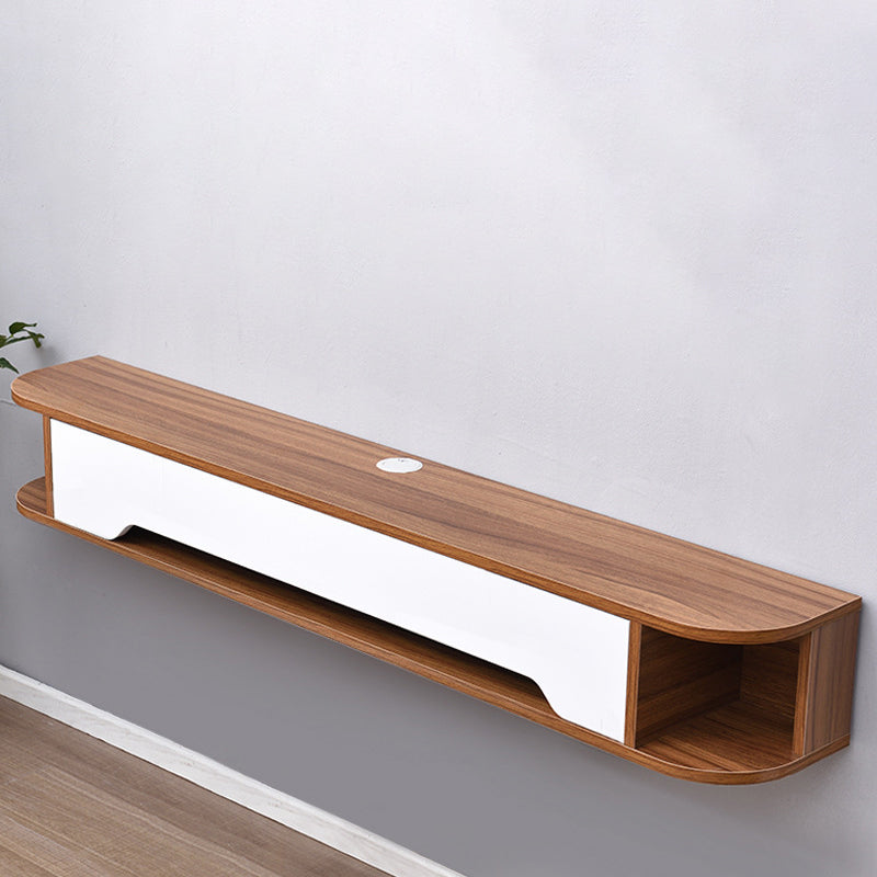 Wall Mounted Floating TV Media Console , Solid Wood Modern TV Console