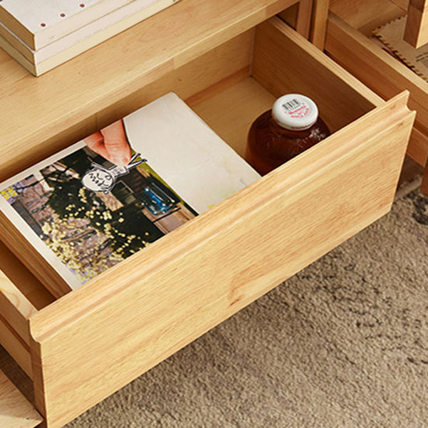 Contemporary TV Stand , Solid Wood TV Console with Drawers and Cabinet