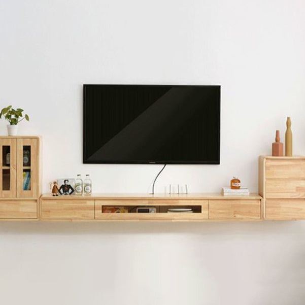 Contemporary TV Stand , Solid Wood TV Console with Drawers and Cabinet