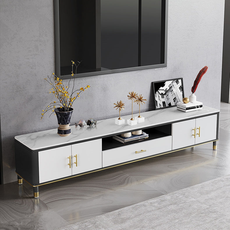 Home TV Storage Luxury Sintered Stone TV Cabinet with Splayed Legs