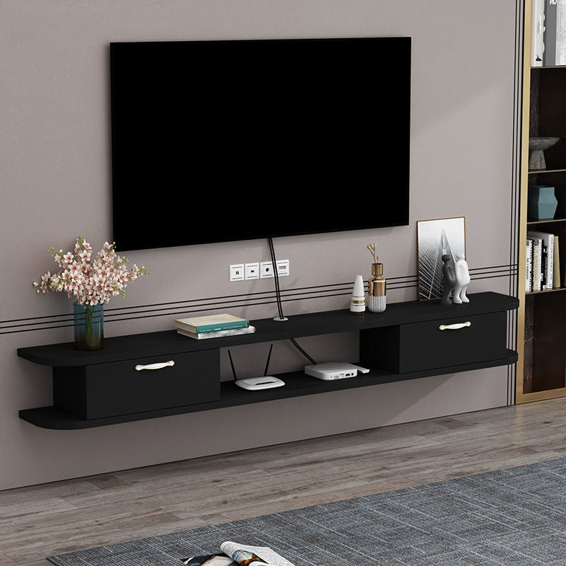 8.7 Inch D Faux Wood TV Stand , Minimalist TV Stand Console with 2 Storages Included