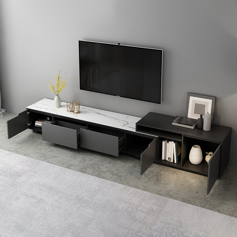 Modern TV Stand With Glide Drawer , Grey , TV Cabinet with Storage