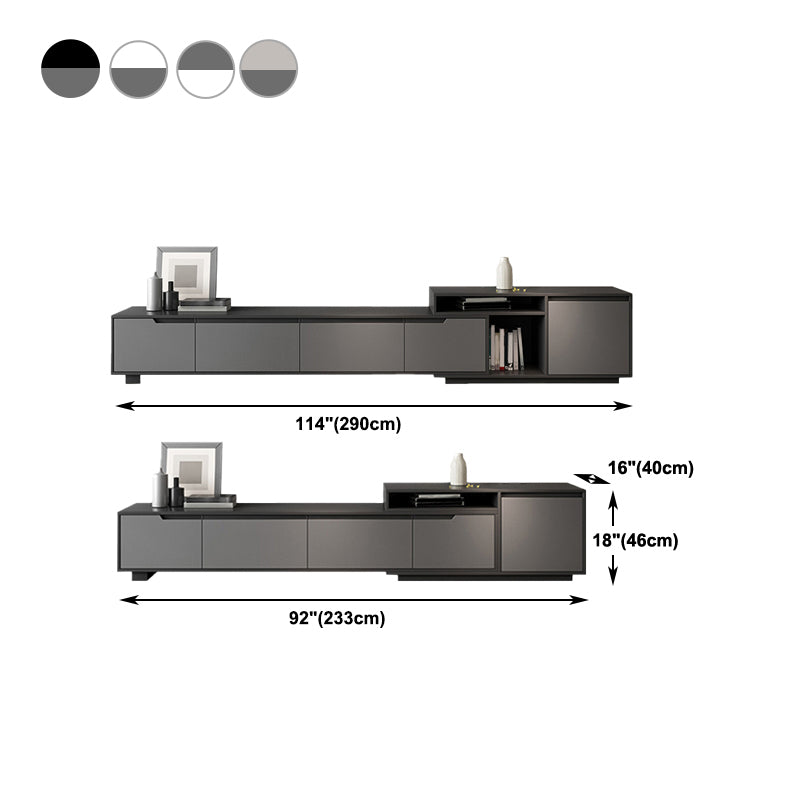 Modern TV Stand With Glide Drawer , Grey , TV Cabinet with Storage