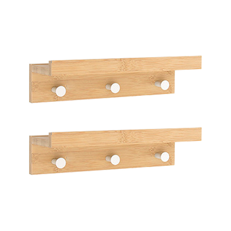 Wood Entryway Kit Hooks and Shelf Modern Wall-Mounted Hall Stand