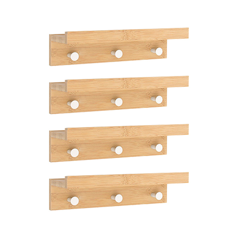 Wood Entryway Kit Hooks and Shelf Modern Wall-Mounted Hall Stand