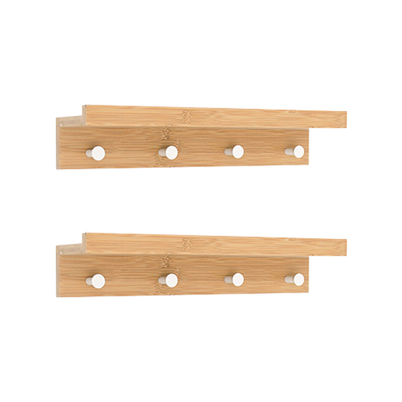 Wood Entryway Kit Hooks and Shelf Modern Wall-Mounted Hall Stand