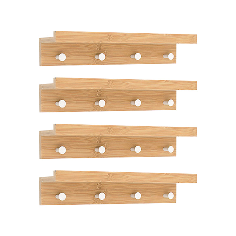 Wood Entryway Kit Hooks and Shelf Modern Wall-Mounted Hall Stand