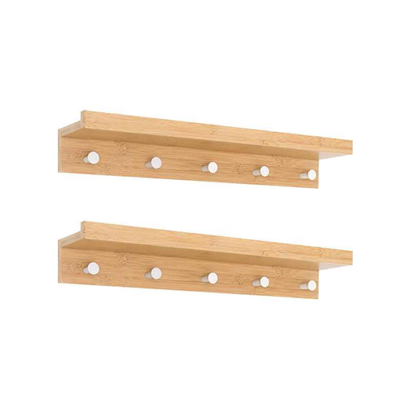 Wood Entryway Kit Hooks and Shelf Modern Wall-Mounted Hall Stand