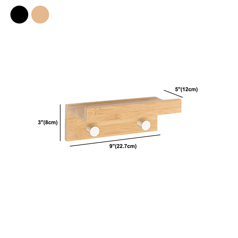 Wood Entryway Kit Hooks and Shelf Modern Wall-Mounted Hall Stand