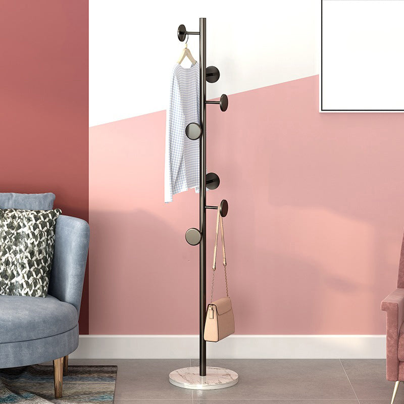 Contemporary Coat Hanger Metal Marble Detached Floor Coat Rack Living Room